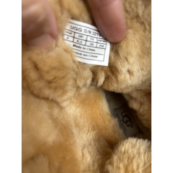 UGG Rommy Boots Womens 8 Tan Brown Suede Shearling Mid-Calf Lace-Up Nordic 3219 - Picture 13 of 14